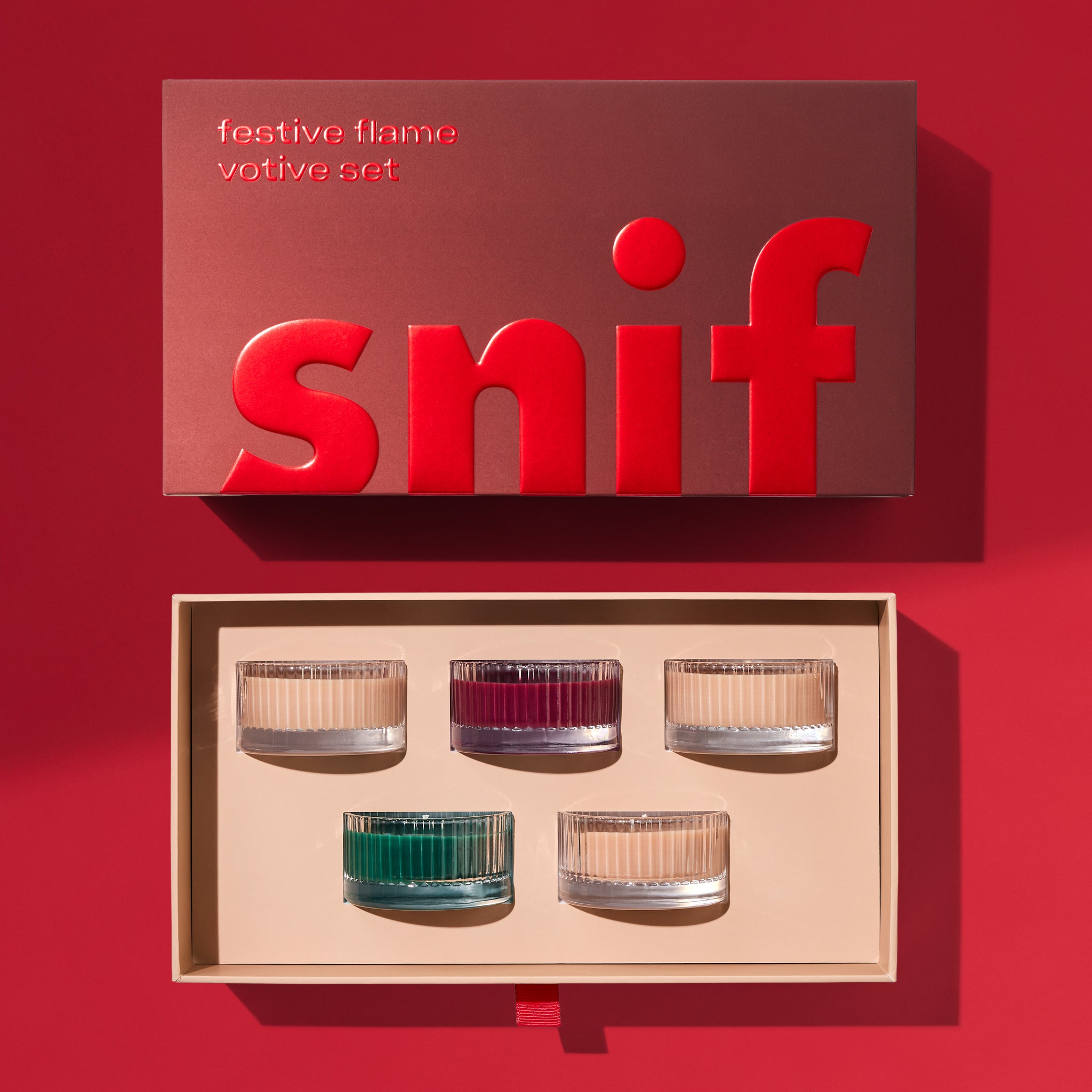 Festive Flame Votive Set Non-Toxic, Vegan Candles Snif