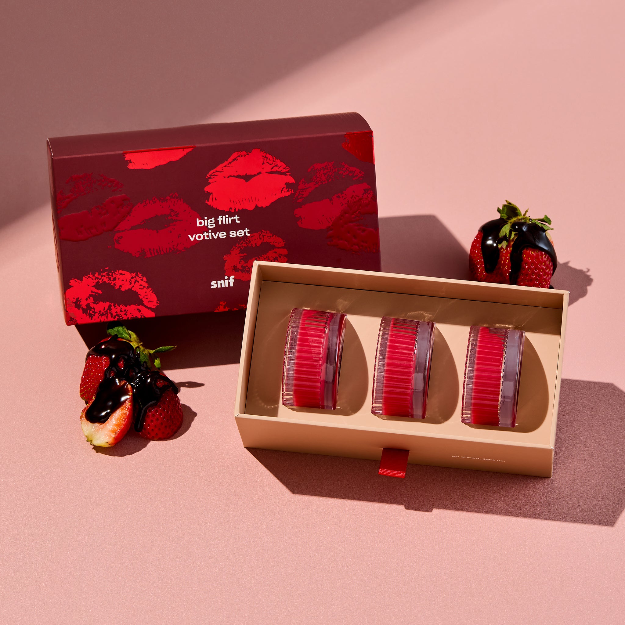 Snif | Chocolate Strawberry Votive Set| Non-Toxic, Vegan Candles