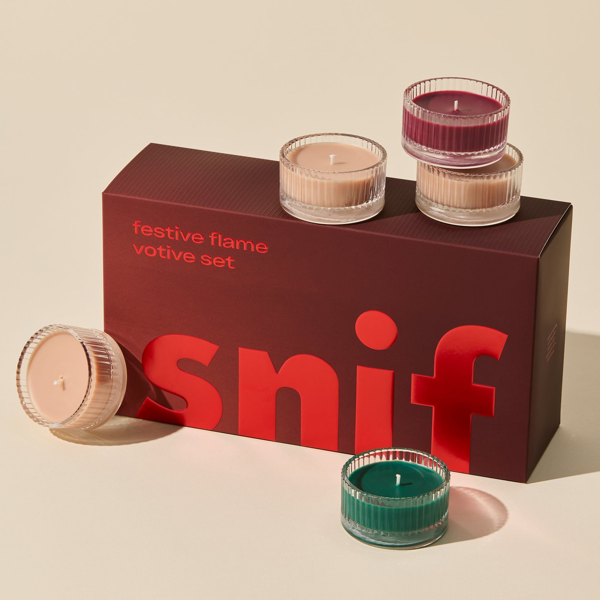 Festive Flame Votive Set | Non-Toxic, Vegan Candles | Snif